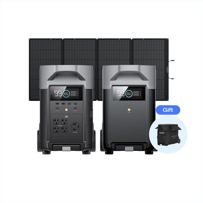 DELTA Pro + DELTA Pro専用エクストラバッテリー + 400Wソーラーパネル