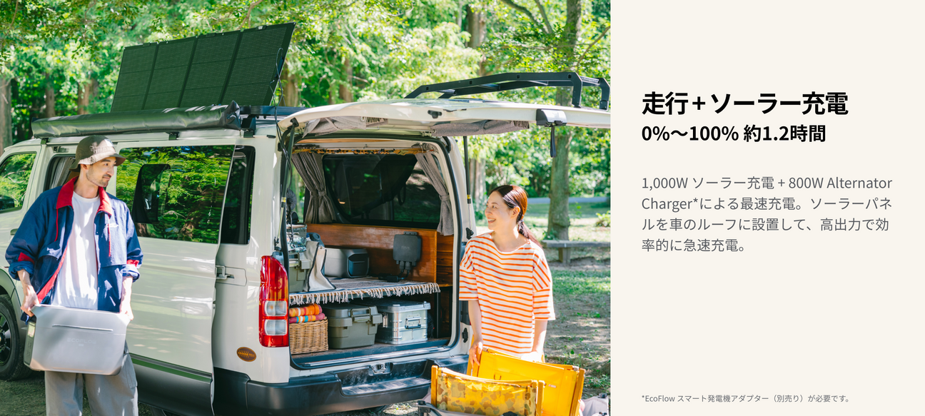 4つの充電方式で、バッテリー切れの心配なし