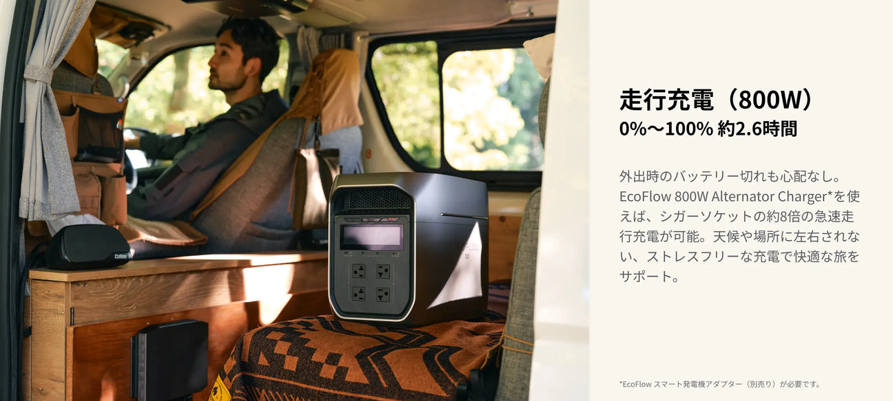 4つの充電方式で、バッテリー切れの心配なし