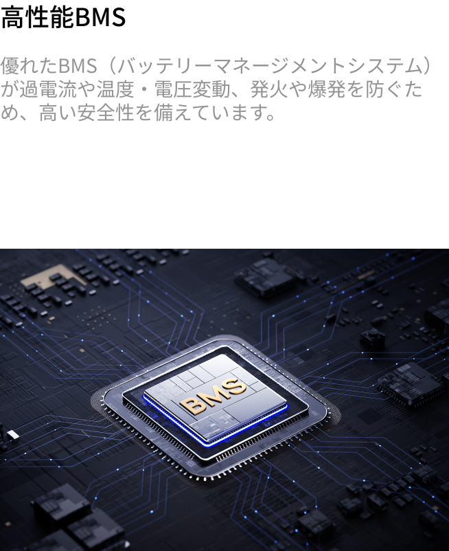 10年間使用できる次世代LFPバッテリー & 充実の「安全機能・保護機能」