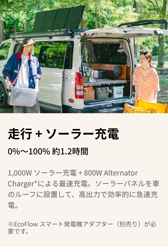 4つの充電方式で、バッテリー切れの心配なし