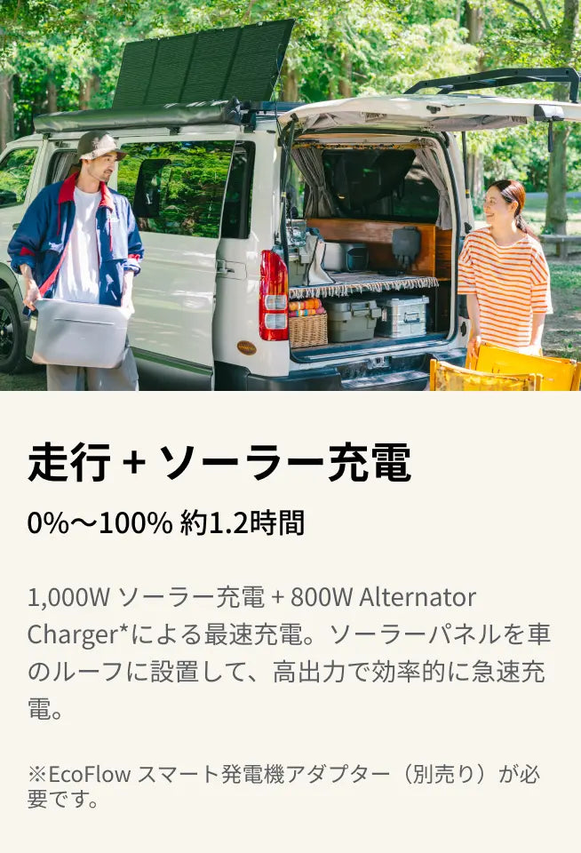 4つの充電方式で、バッテリー切れの心配なし