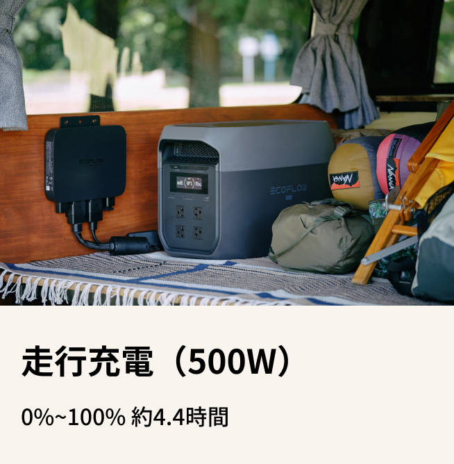 3つの充電方式で突然の電力ニーズも安心