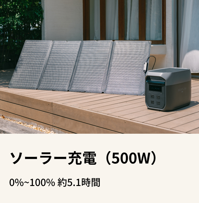 3つの充電方式で突然の電力ニーズも安心