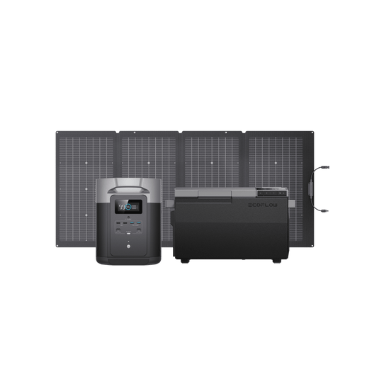 EcoFlow GLACIER ポータブル冷蔵庫+DELTA Max 2000+220W両面受光型ソーラーパネル