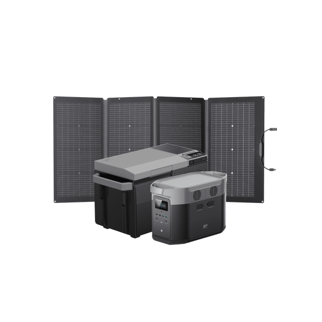 EcoFlow GLACIER ポータブル冷蔵庫+DELTA Max 2000+220W両面受光型ソーラーパネル