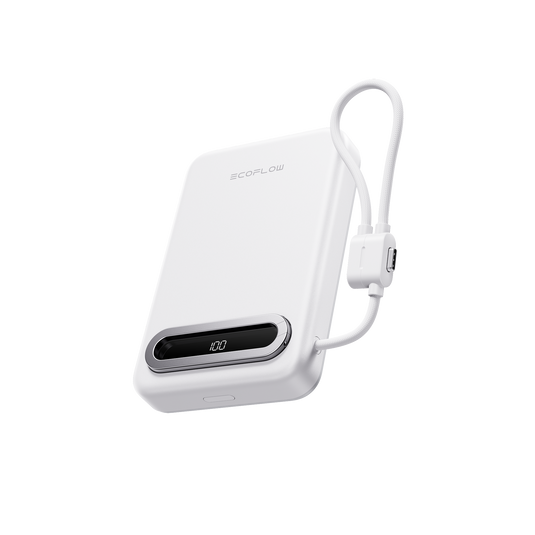 Qi2.2 25Wワイヤレス充電対応 EcoFlow RAPID Mag Power Bank（USB-Cケーブル内蔵，10,000mAh）