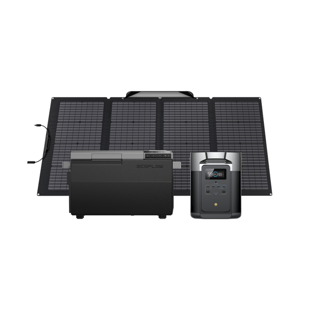 EcoFlow GLACIER ポータブル冷蔵庫+DELTA Max 2000+220W両面受光型ソーラーパネル